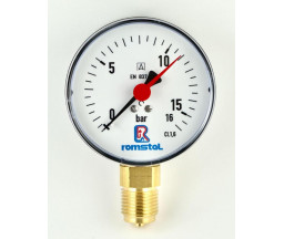 MANOMETRU CARCASA METALICA, RADIAL, 0-16 bar, D 100 mm, 1/2"