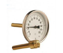 TERMOMETRU BIMETAL AXIAL, CU TEACA 1/2"x45 mm, 0-160 GRADE, D 63 mm