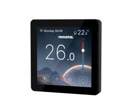 TERMOSTAT PROGRAMABIL ECOHEAT 500 HT-CS08, NEGRU, DISPLAY COLOR, MONTAJ IN DOZA