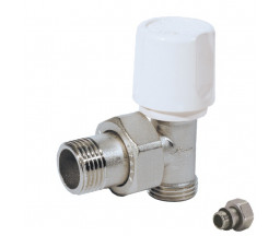 КЛАПАН РАДИАТОРНЫЙ ДЛЯ ПОДАЧИ, УГЛОВОЙ, BIANCHI, С АДАПТЕРОМ 1/2"x16 mm