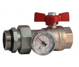 ROBINET BIANCHI CU SFERA SI RACORD OLANDEZ, GARNITURA SI TERMOMETRU PENTRU APA, ALAMA 1 1/4" FE-FI