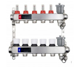 COLECTOR INOX ROMSTAL CU DEBITMETRE 1"x3/4" EUROCON CU 8 CIRCUITE