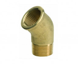 УГОЛОК ЛАТУННЫЙ ЖЕЛТЫЙ, 45 ГРАДУСОВ, 1/2'' НР-ВР