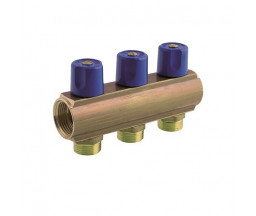 COLECTOR BARA BIANCHI 5 CAI CU ROBINETI, ALBASTRU, 1"x3/4" EUROCON