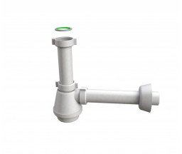 SIFON TIP BUTELIE PENTRU CHIUVETA, PP ALB, SCURT, D 1 1/2"x40 mm