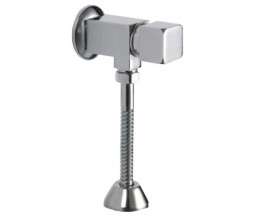 ROBINET PENTRU PISOAR TEMPORIZAT KRONER TEMPO, PATRAT, TEVI SCURGERE "S" SI DREAPTA, CROM, 3-7 L/sec