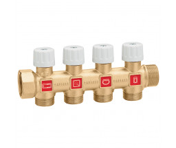COLECTOR MODULAR CALEFFI CU ROBINETI SECTIONARE 5 CIRCUITE