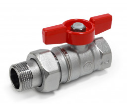 КРАН ШАРОВЫЙ С АМЕРИКАНКОЙ GIACOMINI R250 1/2" НР-ВР