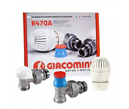 SET ROBINETI RADIATOR - TUR, RETUR, CAP TERMOSTATAT, GIACOMINI, 1/2" FE