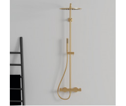 ДУШЕВАЯ СТОЙКА CERATHERM, С ТЕРМОСТАТОМ, ДУШЕВОЙ ГАРНИТУР, BRUSHED GOLD