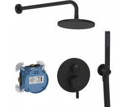 SET BATERII IDEAL STANDARD CERALINE 7IN1(CORP, DUS, SET DUS, BRAT CU PALARIE DUS D20cm, COT RACORD) NEGRU MAT