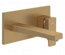 BATERIE LAVOAR DE PERETE ARCHITECTURA Square, FARA MECANISM, BRUSHED GOLD