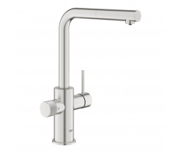 СМЕСИТЕЛЬ ДЛЯ КУХНИ GROHE MINTA С ПОДКЛЮЧЕНИЕМ К ФИЛЬТРУ, ВЫДВИЖНОЙ ДУШ, SUPERSTEEL