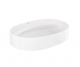 LAVOAR OVAL KLUDI-RESA O, 60x40cm, ALB LUCIOS