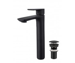 BATERIE LAVOAR KRONER ATLAS, MONOCOMANDA, INALTA, NEGRU MAT