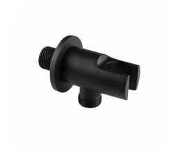 COT RACORD ROTUND DEMM, CU SUPORT, CU MONTAJ PE PERETE, NEGRU MAT