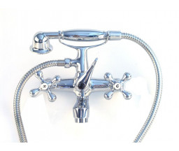 СМЕСИТЕЛЬ ДЛЯ ВАННЫ KRONER STERLING, С ЛЕЙКОЙ И ШЛАНГОМ, ХРОМ