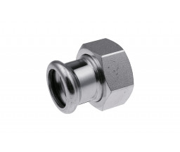 СОЕДИНИТЕЛЬ С НАКИДНОЙ ГАЙКОЙ ПОД ПРЕСС KAN-THERM STEEL D 22x1" ВР