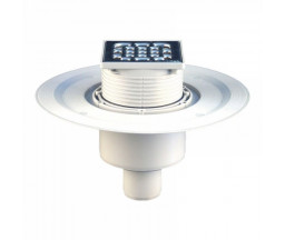 SIFON DE PARDOSEALA VIEGA ADVANTIX, VERTICAL, GULER SI PRELUNGITOR, CLAPETA ANTIMIROS, GRILA INOX 100x100 mm D 50 PP 0,45 L/s