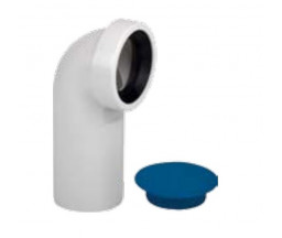 COT ALB CU GARNITURA SI DOP VALSIR, PENTRU VAS WC, 90 GRADE, D 110 mm