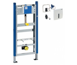 PACHET CADRU METALIC PISOAR GEBERIT DUOFIX BASIC, CLAPETA HYBASIC, CU INFRAROSU, ALIMENTARE LA RETEA, CROM MAT