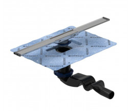 RIGOLA DE DUS CLEANLINE20 BASIC CU GRATAR DE INOX, SIFON PE-HD, SUPORT SUBTIRE,H.9-17.5 cm,60CM