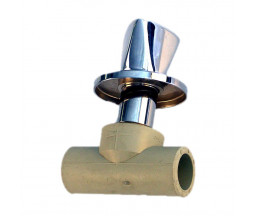 ВЕНТИЛЬ, ВСТРОЕННЫЙ МОНТАЖ PP-R FIRAT, СЕРЫЙ, D 20 mm