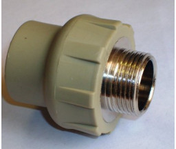 СОЕДИНИТЕЛЬ PP-R FIRAT, СЕРЫЙ, D 25x1/2" НР