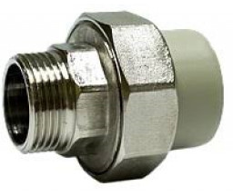 СОЕДИНИТЕЛЬ С АМЕРИКАНКОЙ PP-R FIRAT, СЕРЫЙ, D 50x1 1/2" НР