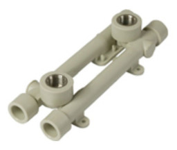 CONECTOR COMPLET DUBLU PENTRU BATERIE PP-R GRI, FIRAT, D 20x1/2"