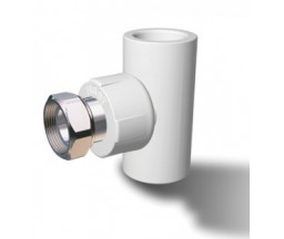 ТРОЙНИК PP-R FIRAT, С НАКИДНОЙ ГАЙКОЙ, БЕЛЫЙ, D 25x3/4"x25 ВР