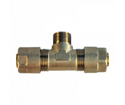 ТРОЙНИК ОБЖИМНОЙ РАЗЪЕМНЫЙ D 16x1/2"x16 mm НР