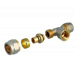 ТРОЙНИК ОБЖИМНОЙ РАЗЪЕМНЫЙ D 16x1/2" ВР