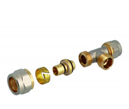 ТРОЙНИК ОБЖИМНОЙ РАЗЪЕМНЫЙ D 20x1/2" НР