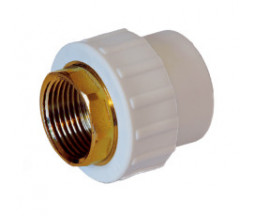 СОЕДИНИТЕЛЬ PP-R БЕЛЫЙ VALROM D 50x1"1/2 ВР