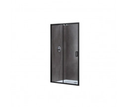 РАЗДВИЖНАЯ ДВЕРЬ ДЛЯ ДУША DALIA, ПРОЗРАЧНАЯ, ЗАКАЛЕННОЕ СТЕКЛО 6 мм, ЧЁРНЫЙ МАТОВЫЙ ПРОФИЛЬ, 120?190 cm