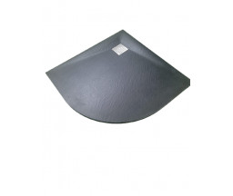 ДУШЕВОЙ ПОДДОН ИЗ КОМПОЗИТА, ПОЛУКРУГЛЫЙ С СИФОНОМ В КОМПЛЕКТЕ, ЧЁРНЫЙ, 90?90?3,5 см