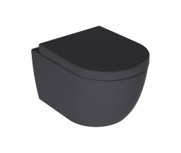 VAS WC SUSPENDAT QUARTER DEEP, 54 cm, FARA CAPAC, ANTRACIT MAT