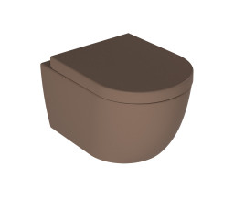 VAS WC SUSPENDAT QUARTER DEEP, 54 cm, FARA CAPAC, TAUPE MAT