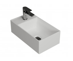 LAVOAR CERAMIC QUARTER CROSS LINE, 41x23 cm, FARA PREAPLIN, ALB LUCIOS