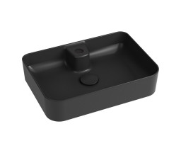 LAVOAR CERAMIC QUARTER RAPID LINE, PE BLAT, RECTANGULAR, 50x35 cm, CU GAURA, FARA PREAPLIN, NEGRU MA