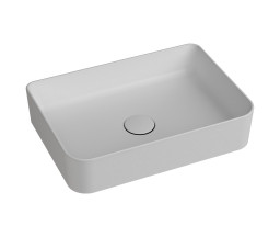 LAVOAR CERAMIC QUARTER RAPID LINE, PE BLAT, RECTANGULAR, 50x35 cm, FARA PREAPLIN, ALB MAT