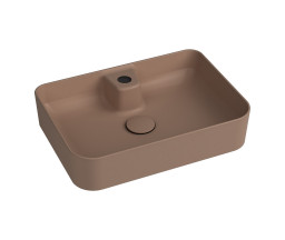 LAVOAR CERAMIC QUARTER RAPID LINE, PE BLAT, RECTANGULAR, 50x35 cm, FARA PREAPLIN, TAUPE MAT