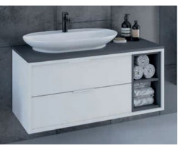 MOBILIER CU LAVOAR QUARTER LUCA, SUSPENDAT, 100x47 cm, ALB/NEGRU