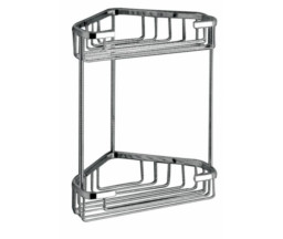 ETAJERA DE COLT GEDY CU 2 COSURI, CROM, 20x15x27 cm