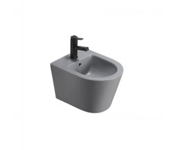 BIDEU SUSPENDAT EVOLUTION, ROTUND, GRI MAT, 49.5x36.5x33cm