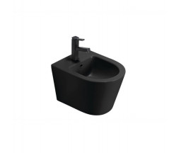 BIDEU SUSPENDAT EVOLUTION, ROTUND, NEGRU MAT, 49.5x36.5x33cm