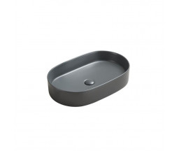 LAVOAR PE BLAT EVOLUTION OVAL,  ANTRACIT MAT, 60x38x12.2cm