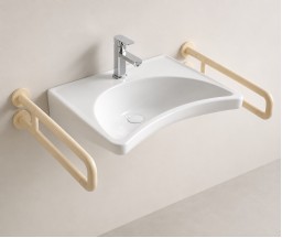 LAVOAR EVOLUTION PENTRU PERSOANE CU DIZABILITATI, CERAMICA, ALB LUCIOS, 66,5x55x20cm