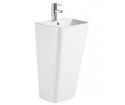 LAVOAR FREESTANDING PATRAT, ROMSTAL, CERAMICA, ALB, 46x34x85 cm
